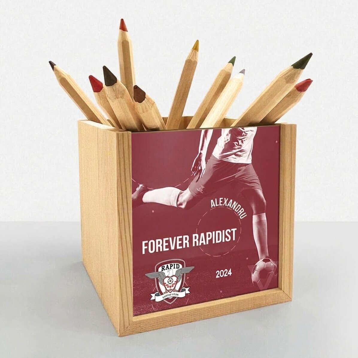 FC Rapid pencil holder personalised with text - Player