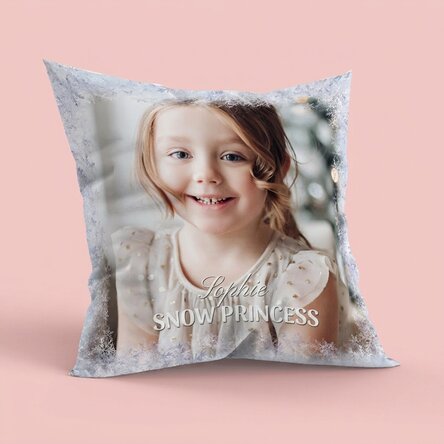 Personalised cushion with photo and text, large format - Winter