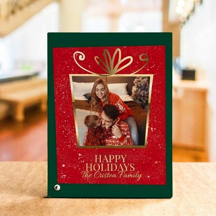 Personalised desk photo frame with photo and text - Christmas Gift