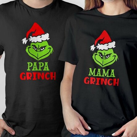Custom cotton T-shirt with text - Grinch