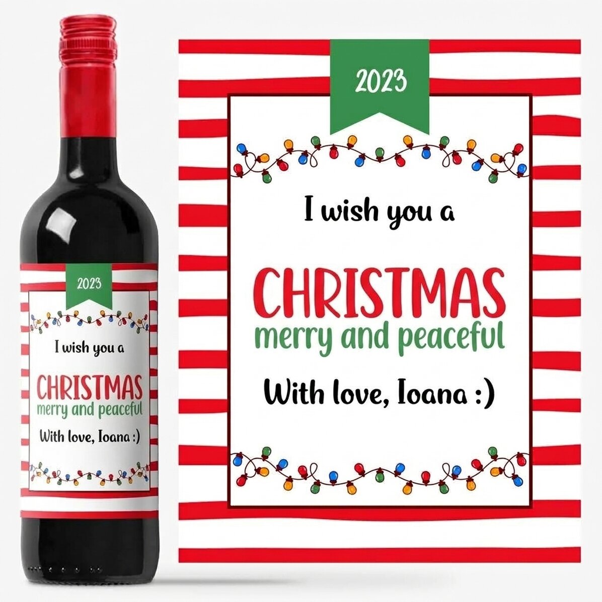 Personalised wine with message - Christmas spirit