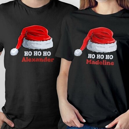 Custom cotton T-shirt with text - Christmas