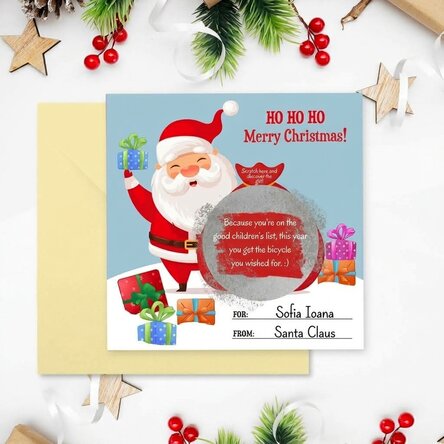 Personalised scratch card with text - Christmas gift