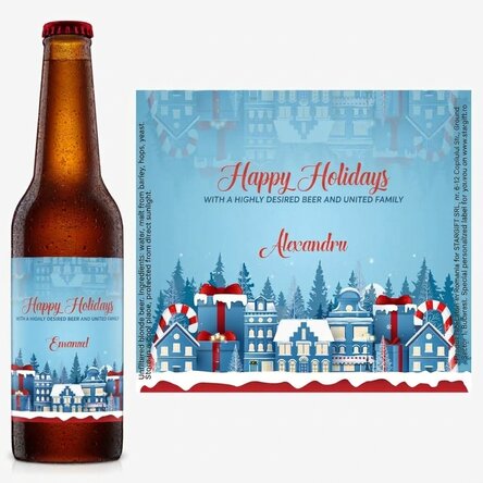 Personalised beer with text - Christmas Town