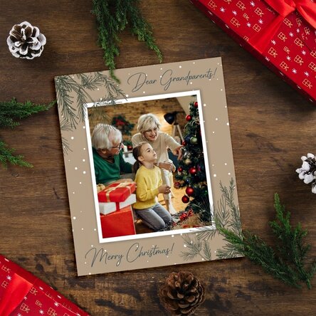 10x12 cm photo personalised with text and photo - Fir branches