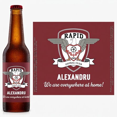 FC Rapid beer personalised with name and message