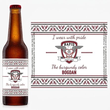 FC Rapid beer personalised with text - Bere mandra