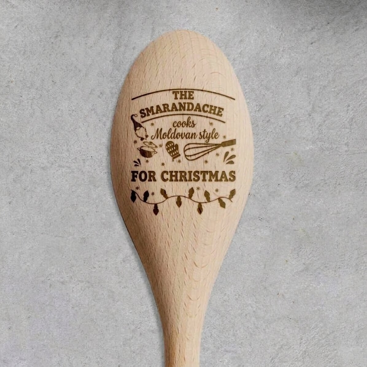 Personalised wooden spoon with text - Christmas in the kitchen
