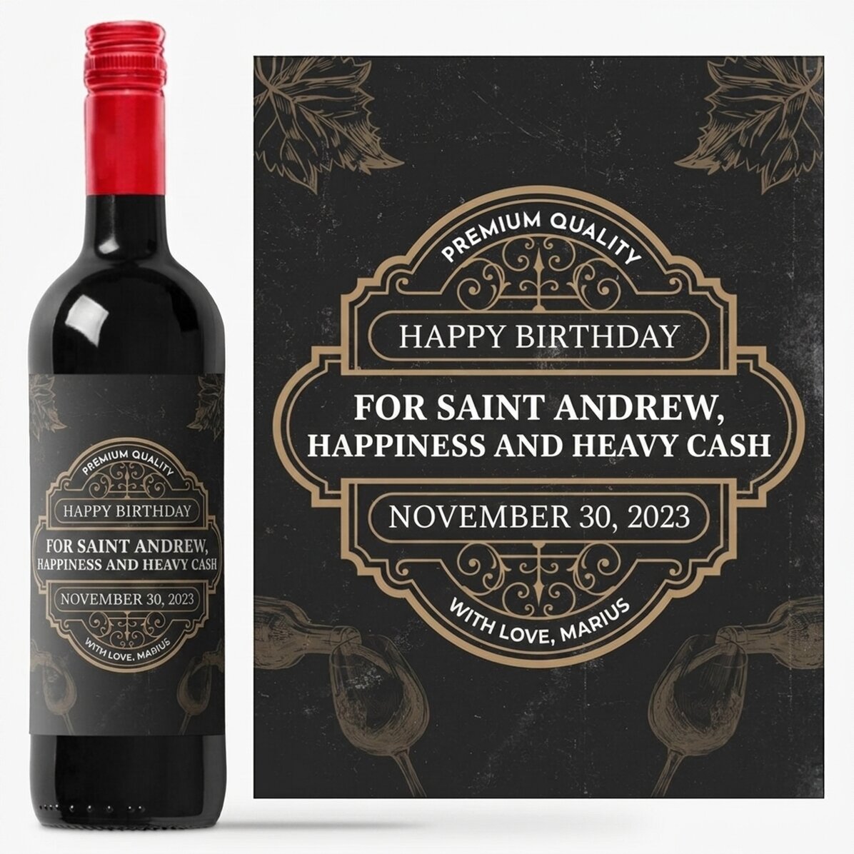 Personalised wine with message - Vintage Wine