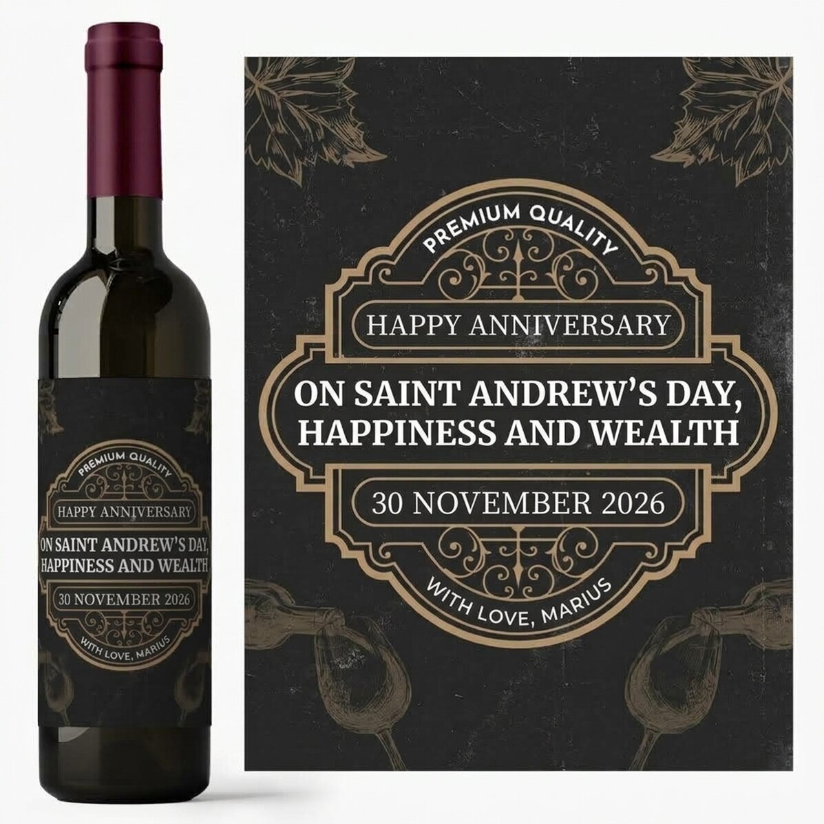 Personalised wine with message - Vintage Wine