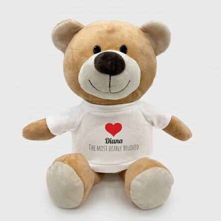 Personalised teddy bear with text - Heart