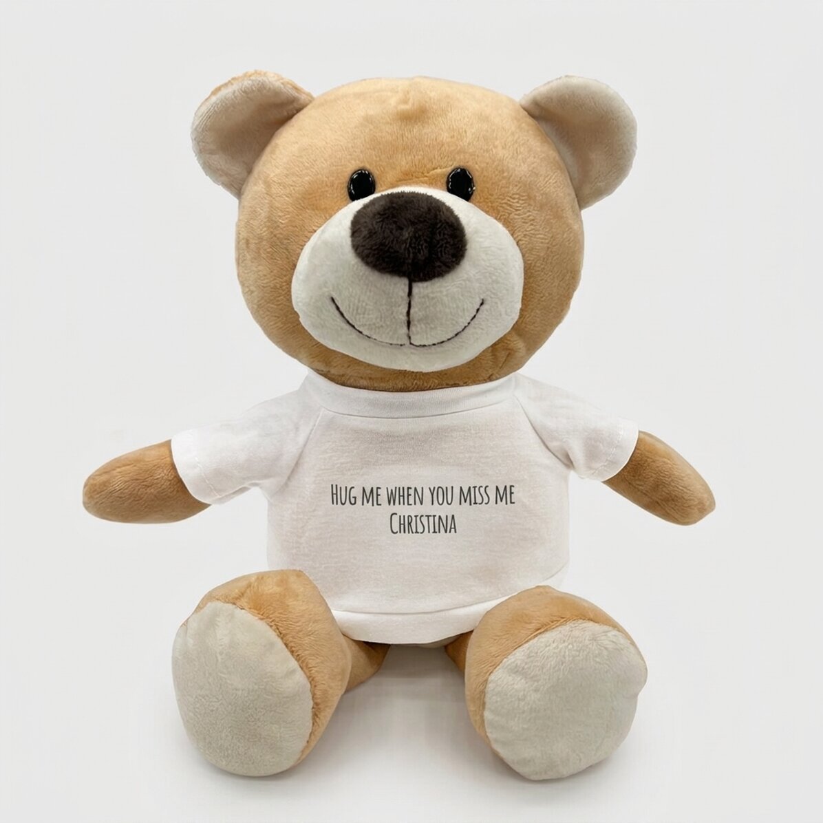 Plus personalised teddy bear with message