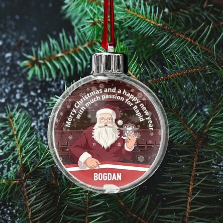 Personalised FC Rapid globe with text - Father Christmas