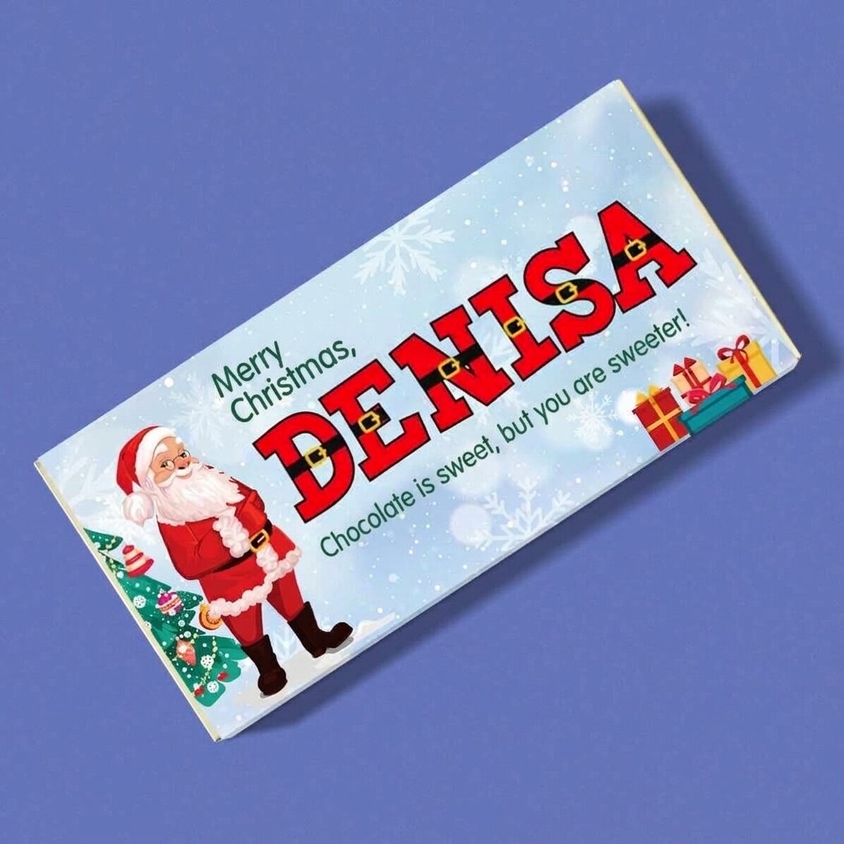 Personalised chocolate with name and message - From Santa Claus