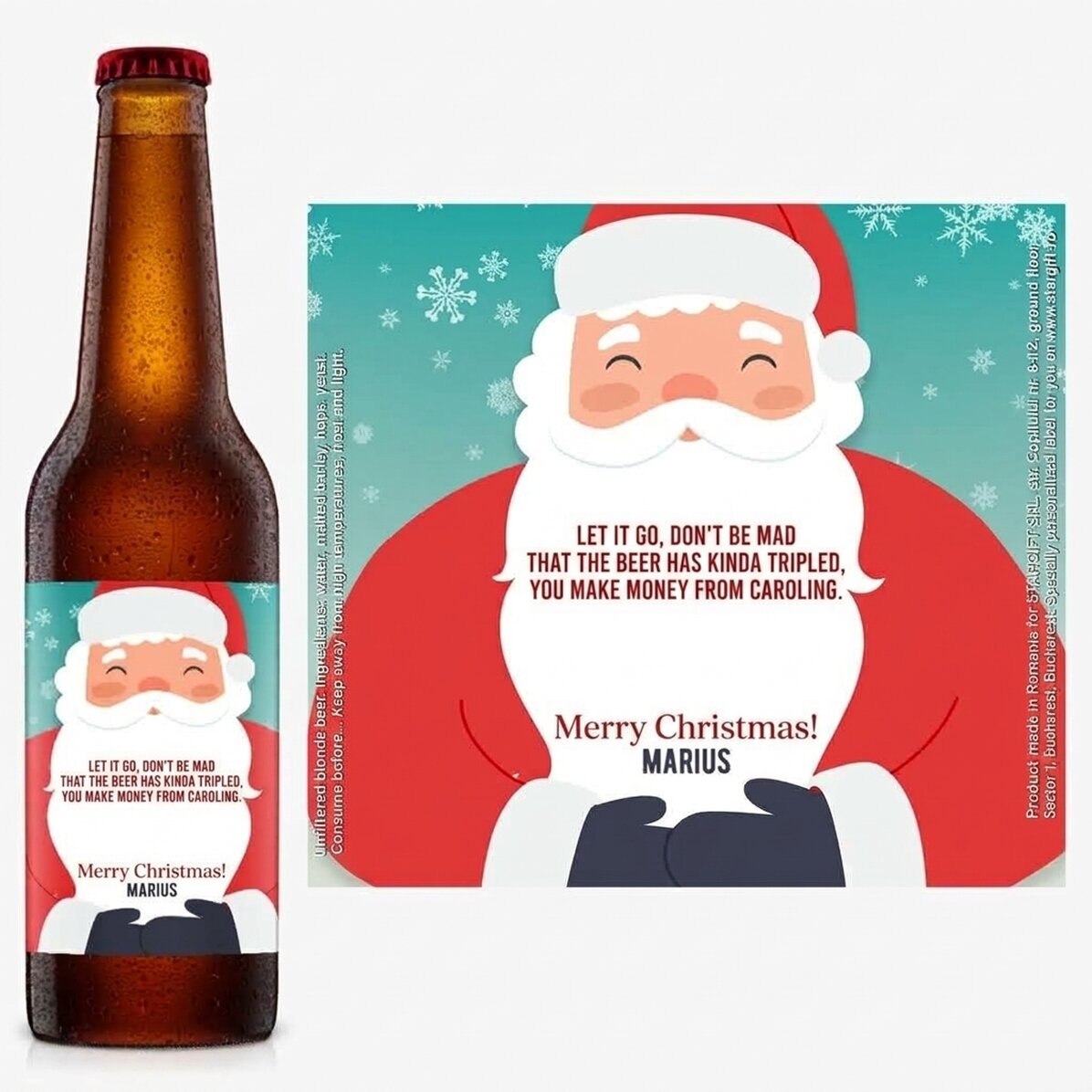 Personalised beer with text - Santa Claus