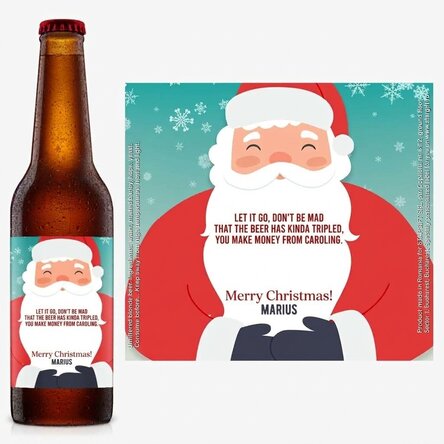 Personalised beer with text - Santa Claus