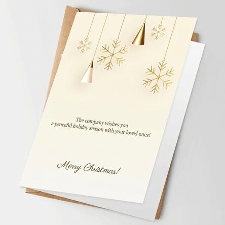Personalised card with text and logo on the back - Ornaments