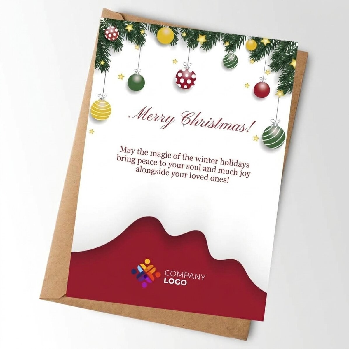 Personalised card with logo and text - Christmas Card