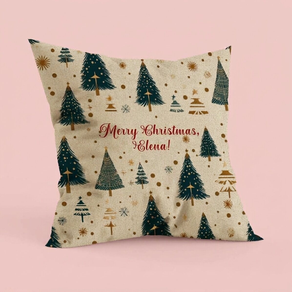 Personalised cushion with message - Christmas tree IN