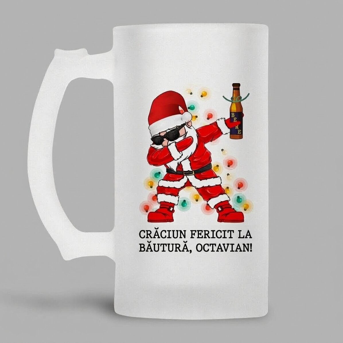 Personalised beer mug with text - Merry Drinks - Mas