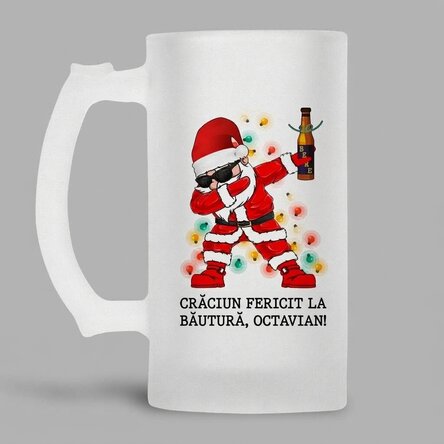 Personalised beer mug with text - Merry Drinks - Mas