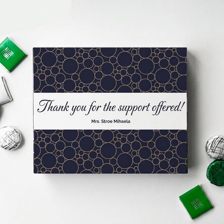 Personalised box of chocolates with thank you message - Elegant