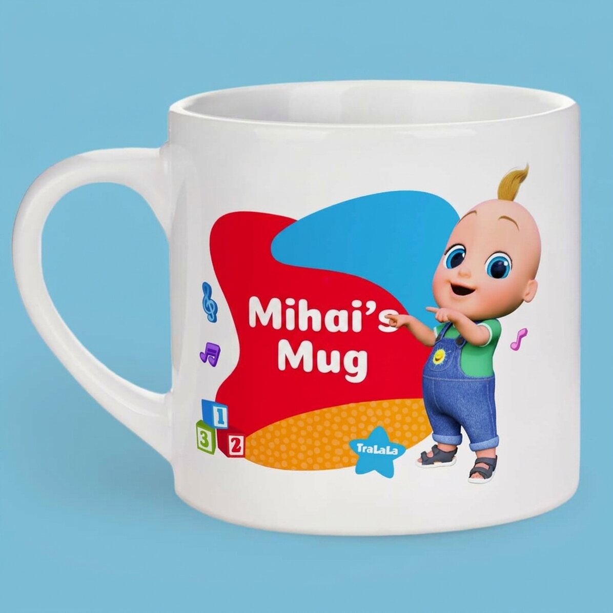 Personalised mug for children with text - TraLaLa