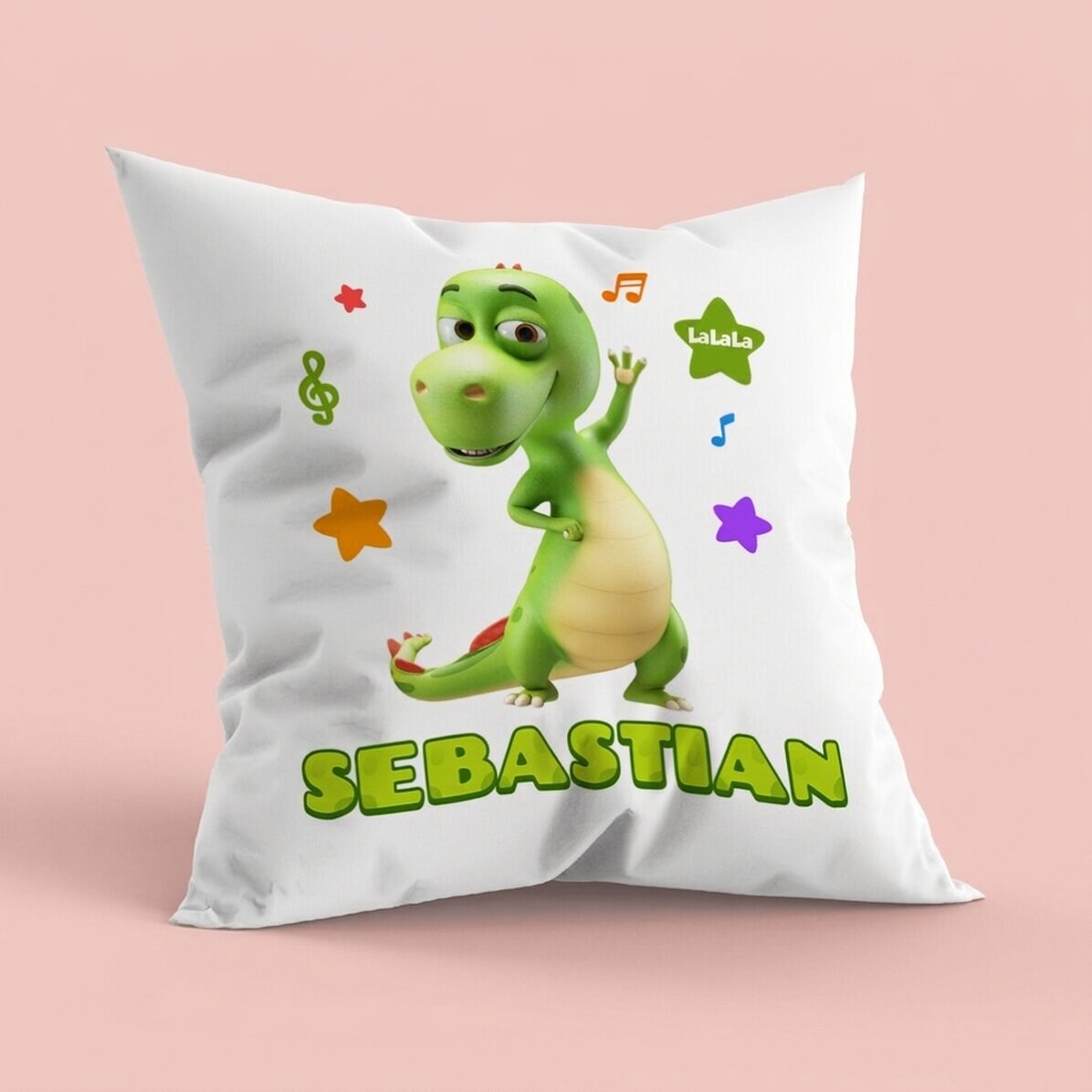 Personalised cushion with name and Zigaloo character
