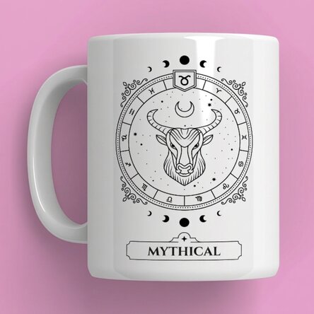 Personalised mug with name and zodiac sign - Taurus