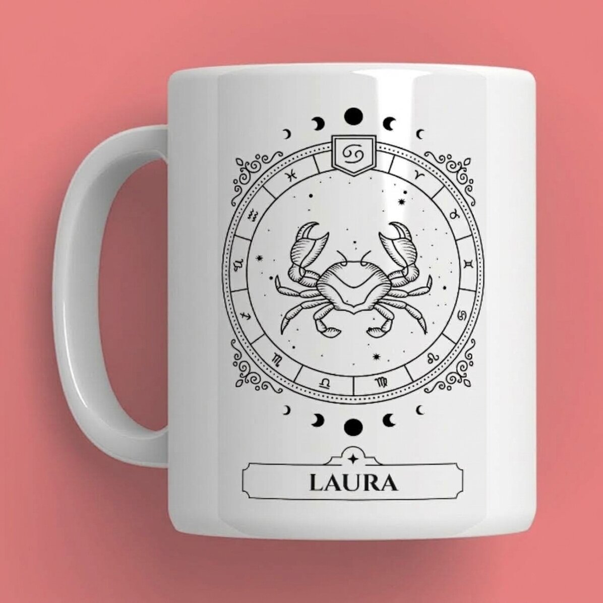 Personalised mug with name and zodiac sign - Cancer