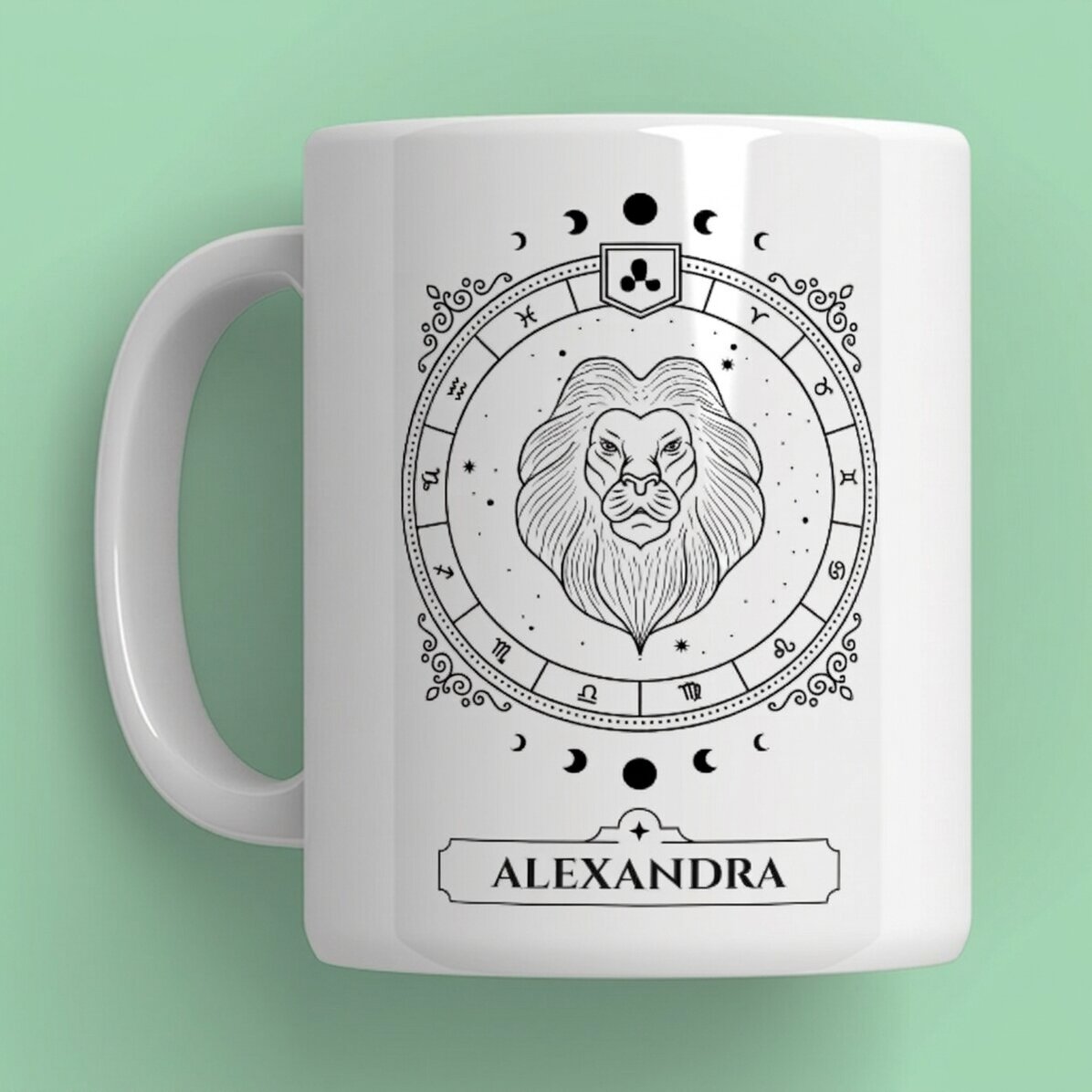 Personalised mug with name and zodiac sign - Leo