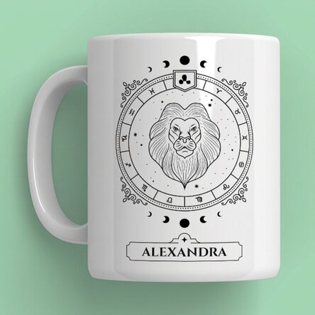 Personalised mug with name and zodiac sign - Leo