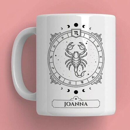 Personalised mug with name and zodiac sign - Scorpio