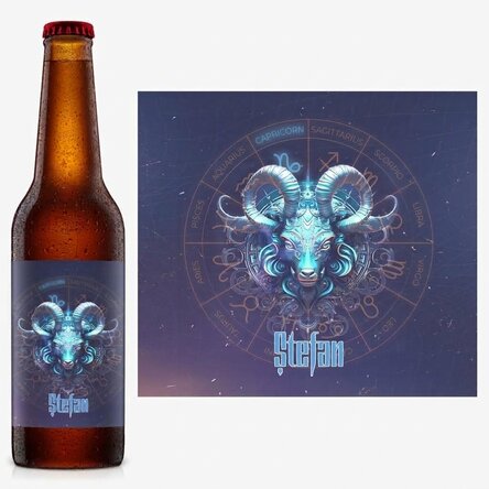 Personalised beer with name and zodiac sign - Capricorn