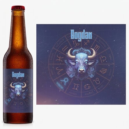 Personalised beer with name and zodiac sign - Taurus