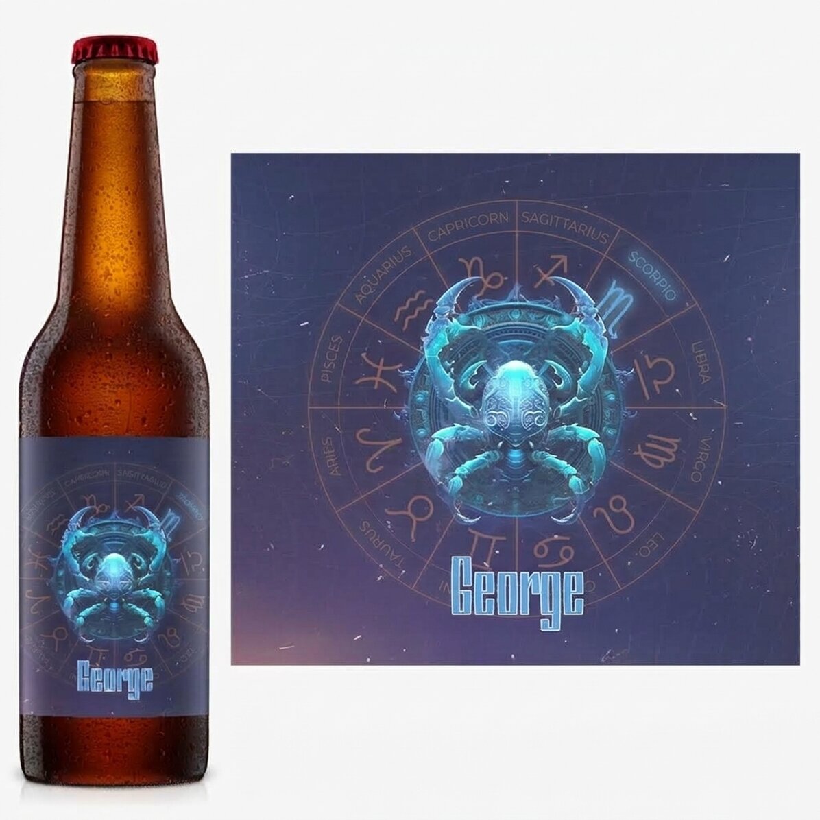 Personalised beer with name and zodiac sign - Scorpio