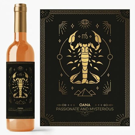 Personalised wine with text and zodiac sign - Scorpio