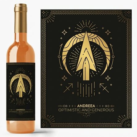 Personalised wine with text and zodiac sign - Sagittarius