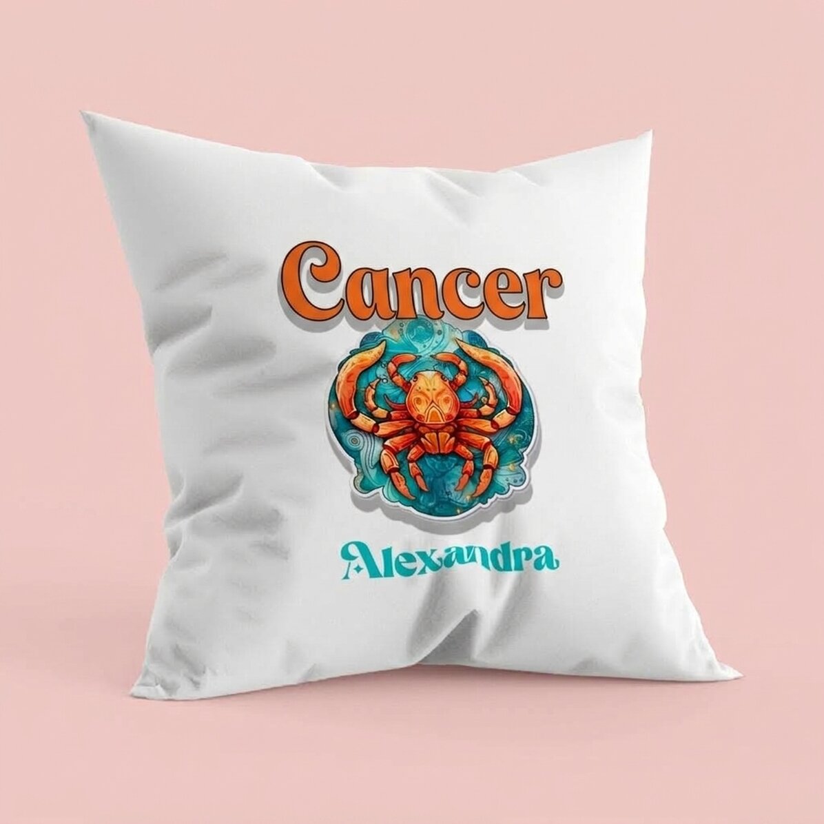Personalised cushion with name and zodiac sign - Cancer