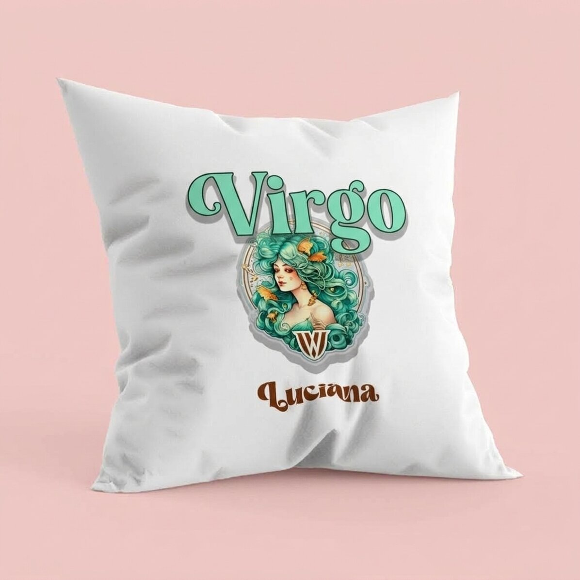 Personalised cushion with name and zodiac sign - Virgo