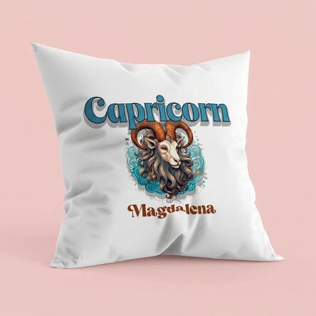 Personalised cushion with name and zodiac sign - Capricorn