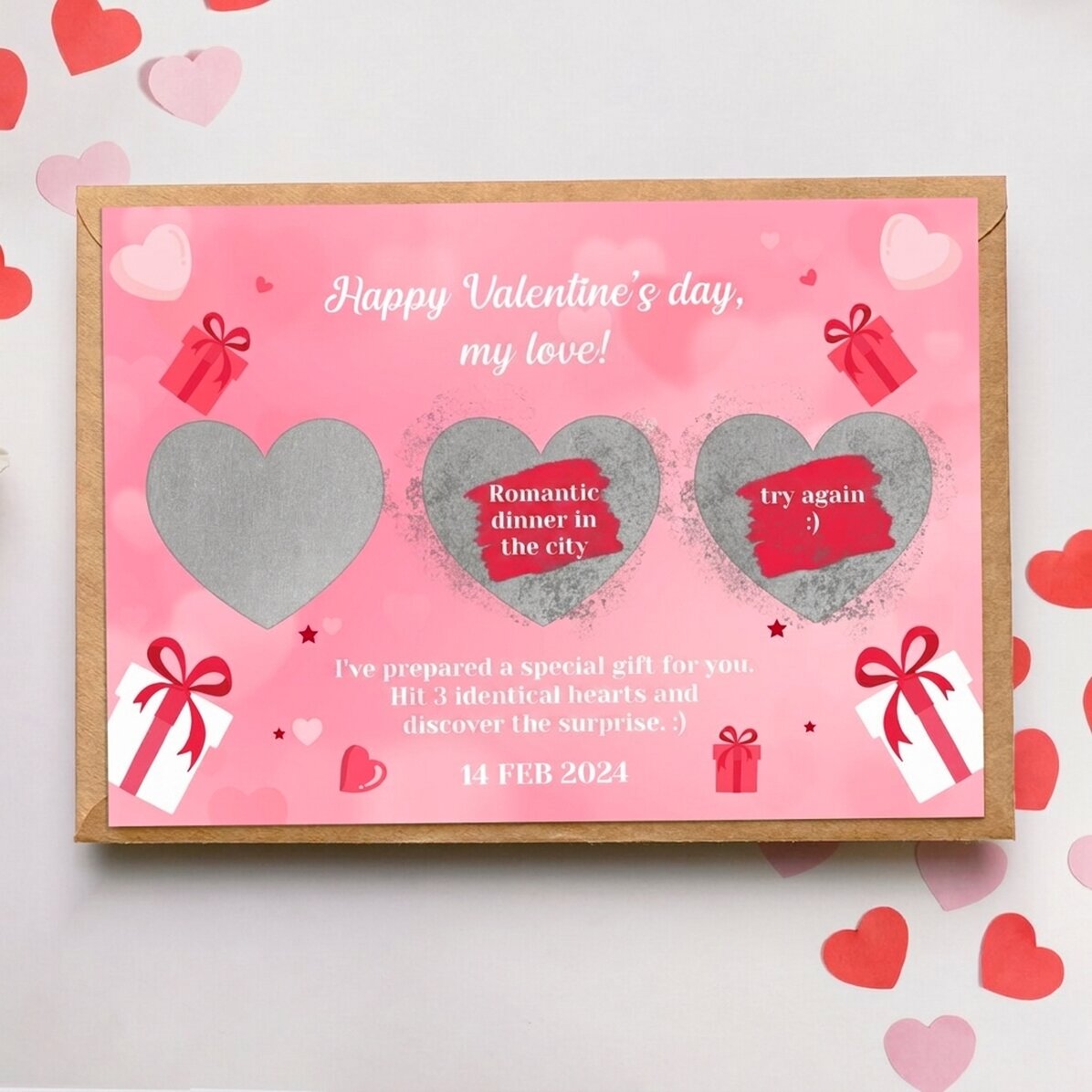 Personalised scratch card with message - Love