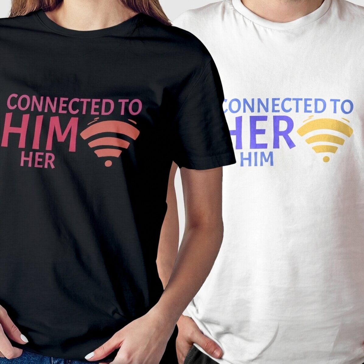 Custom cotton T-shirt with text - Connected to