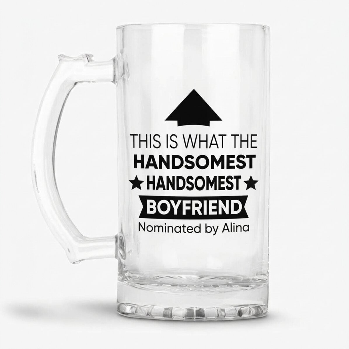 Personalised beer mug with text - This is what it looks like