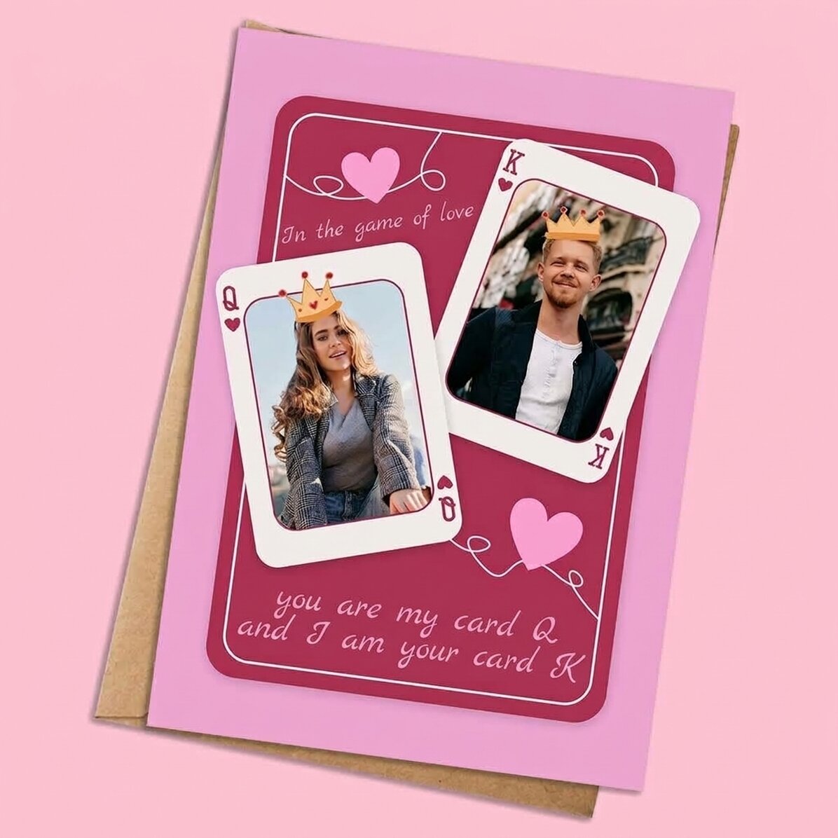 Personalised card with photos and text - King and Queen
