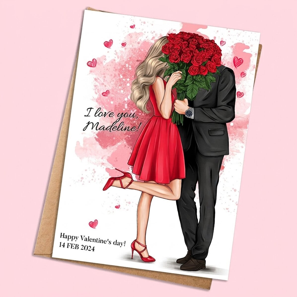 Personalised card with message - In love