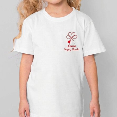 Customised cotton T-shirt for children with text