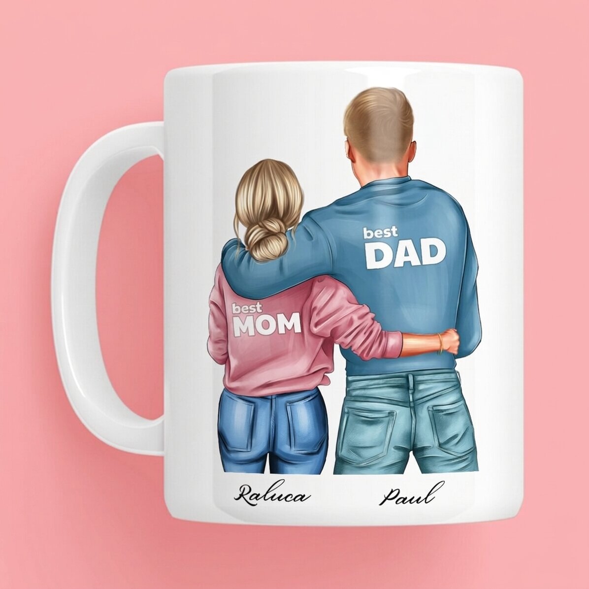Personalised mug with name - Mom & Dad
