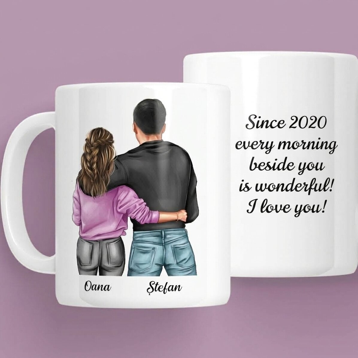 Personalised mug with name and message - Couple