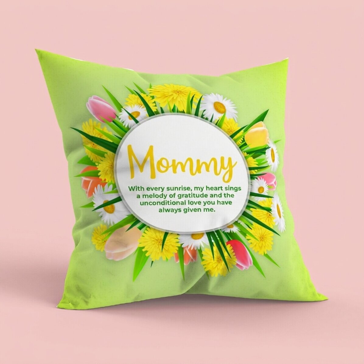 Personalised cushion with text, large format - Spring time